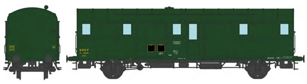 REE Modeles VB-327 - French SNCF OCEM 32 Luggage Van, 306 green, without headlight, South-West SNCF N°49802 Era III-IV